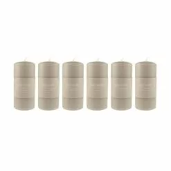 Dunelm Pack Of 6 Grey Pillar Candles