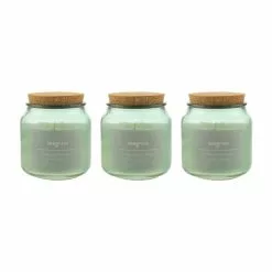 Dunelm Pack Of 3 Seagrass Jar Candles With Cork Lid