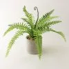 Dunelm Artificial Fern In Grey Zig Zag Pot