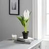 Dunelm Artificial Peace Lily In Black Pot 50cm