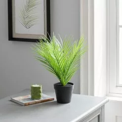 Dunelm Artificial Parlour Plant In Black Pot 30cm