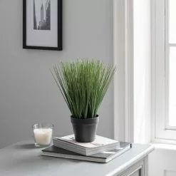 Dunelm Artificial Grass In Black Pot 30cm