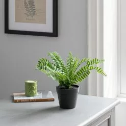 Dunelm Artificial Fern In Black Pot 30cm