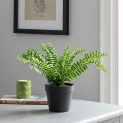 Dunelm Artificial Fern In Black Pot 30cm -clocks Sales Store 30752435 alt02