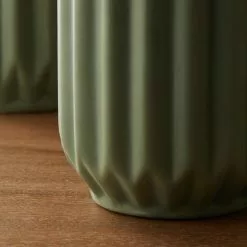 Dunelm Fluted Vase 14cm Sage -clocks Sales Store 30753310 alt02