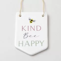 Dunelm Bee Happy Kind Ceramic Plaque -clocks Sales Store 30757010 alt02