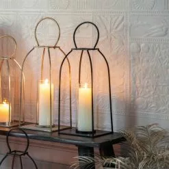 Cedar & Sage Aria Large Black Lantern