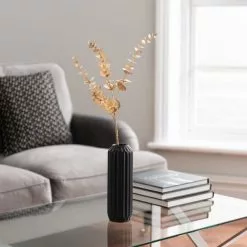 Dunelm Artificial Gold Plated Eucalyptus Spray