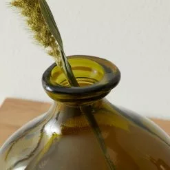 The Edited Life Recycled Glass Vase 18cm Olive -clocks Sales Store 30765430 alt02