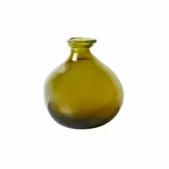 The Edited Life Recycled Glass Vase 18cm Olive -clocks Sales Store 30765430 alt03