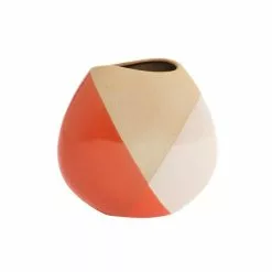 Elements Sculpted Orange Round Small Vase -clocks Sales Store 30765463 alt03