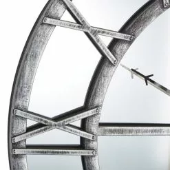 Dunelm Distressed Mirrored 57cm Clock Silver -clocks Sales Store 30769194 alt03