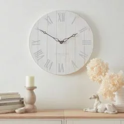 Churchgate Distressed Wooden 60cm Clock Cream