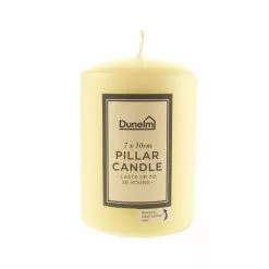 Dunelm Cream Pillar Candle 7.5cm X 10cm