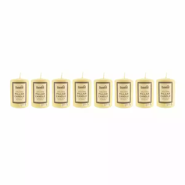 Dunelm Pack Of 8 Cream Pillar Candles 4.8cm X 7.6cm 1 Dunelm Pack Of 8 Cream Pillar Candles 4.8cm X 7.6cm