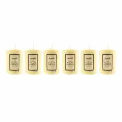 Dunelm Pack Of 6 Cream Pillar Candles 7cm X 10cm