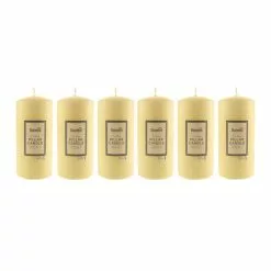 Dunelm Pack Of 6 Cream Pillar Candle 7x1 5cm