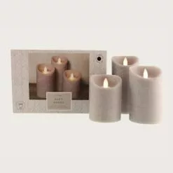 Dunelm Hygge S3 Textured Scented LED Candles Grey