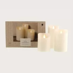 Dunelm Set Of 3 Cosy Cashmere LED Candles -clocks Sales Store 30779641 alt02