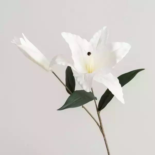 Dunelm Artificial Tiger Lily White Spray 70cm 2 Dunelm Artificial Tiger Lily White Spray 70cm - Image 2