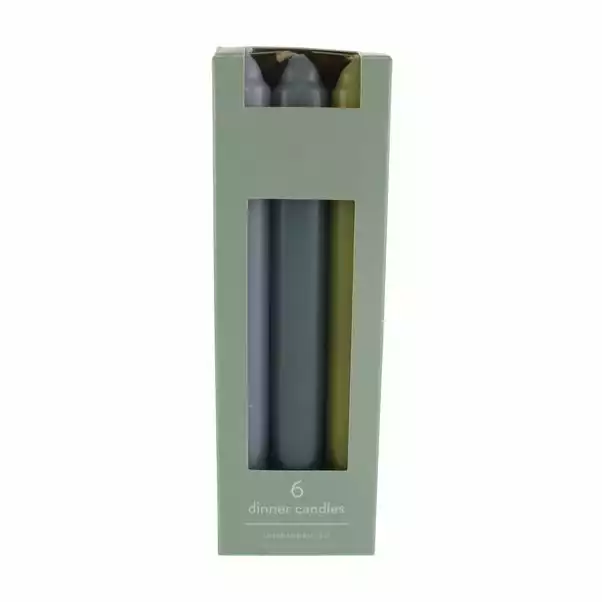 Dunelm Pack Of 6 Dinner Candles Blues And Greens 3 Dunelm Pack Of 6 Dinner Candles Blues And Greens - Image 3