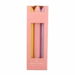 Dunelm Pack Of 6 Dinner Candles Pastels -clocks Sales Store 30791647 alt02