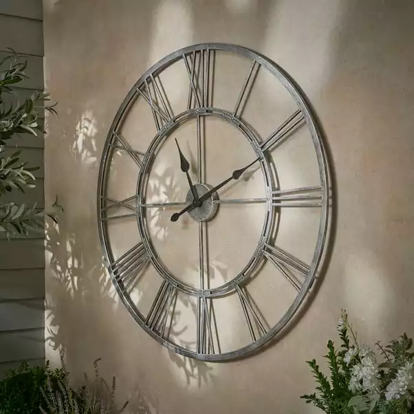 Dunelm Indoor Outdoor Skeleton Clock 100cm Chrome 1 Dunelm Indoor Outdoor Skeleton Clock 100cm Chrome