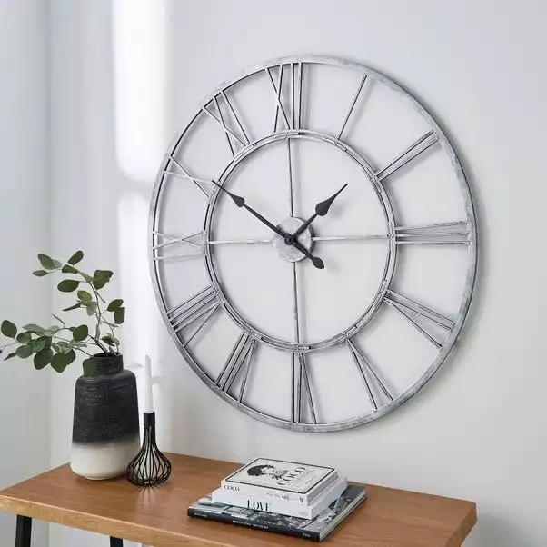 Dunelm Indoor Outdoor Skeleton Clock 100cm Chrome 2 Dunelm Indoor Outdoor Skeleton Clock 100cm Chrome - Image 2