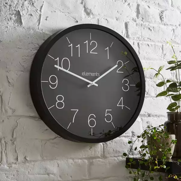 Indoor Outdoor Elements Black Clock 41cm 2 Indoor Outdoor Elements Black Clock 41cm - Image 2
