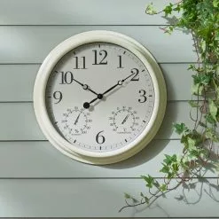 Dunelm Indoor Outdoor Country Cream Clock 40cm