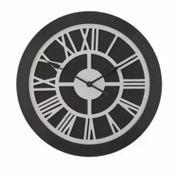 Dunelm Wooden Clock Black Silver 60cm -clocks Sales Store 30792011 alt02