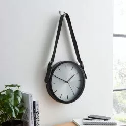Dunelm Black Metal Hanging Clock 30cm