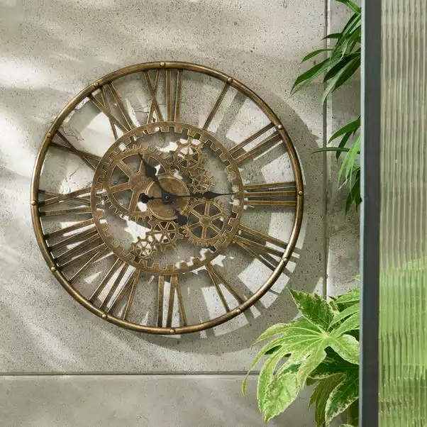 Dunelm Indoor Outdoor Cogs Clock 60cm 1 Dunelm Indoor Outdoor Cogs Clock 60cm
