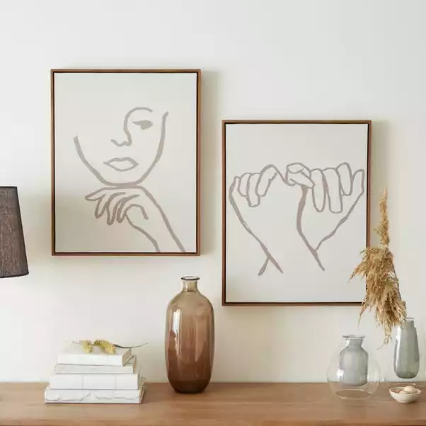 Dunelm Set Of 2 Capped Canvas Natural Line Drawing 1 Dunelm Set Of 2 Capped Canvas Natural Line Drawing