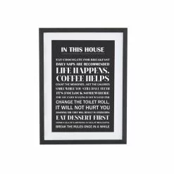 Dunelm House Rules Framed Print -clocks Sales Store 30795590 alt02