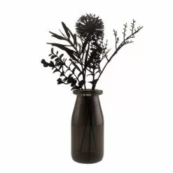 Dunelm Black Floral Arrangement In Glass 26cm -clocks Sales Store 30796536 alt03