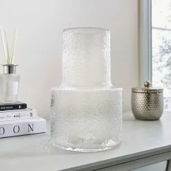 Dunelm Glass Vase Bubble 25cm Clear