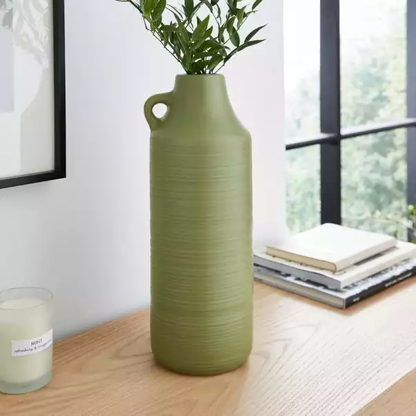 Dunelm Ceramic Vase 38cm Olive 1 Dunelm Ceramic Vase 38cm Olive