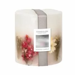 Stoneglow Geranium Rosa Scented Pillar Candle