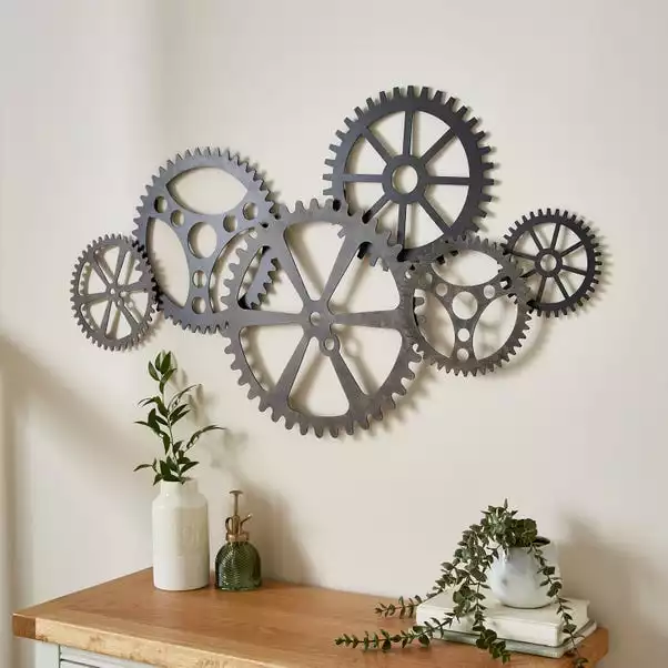 Dunelm Indoor Outdoor Listera Cogs Wall Art 100cm 2 Dunelm Indoor Outdoor Listera Cogs Wall Art 100cm - Image 2