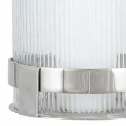 Pacific Lifestyle Metal And Clear Textured Tall Hurricane Vase -clocks Sales Store 30803437 alt03