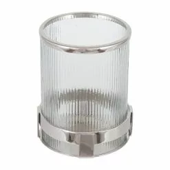 Pacific Lifestyle Metal And Clear Textured Small Hurricane Vase -clocks Sales Store 30803438 alt02