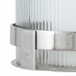 Pacific Lifestyle Metal And Clear Textured Small Hurricane Vase -clocks Sales Store 30803438 alt03