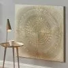 Pacific Lifestyle Antiqued White And Gold Textured Metal Wall Art