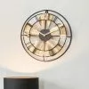 Pacific Lifestyle Antique Brass & Black Fan Design Wall Clock 46cm
