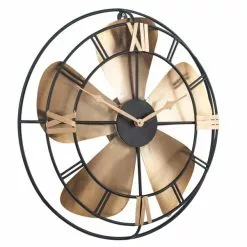 Pacific Lifestyle Antique Brass & Black Fan Design Wall Clock 46cm 5 Pacific Lifestyle Antique Brass & Black Fan Design Wall Clock 46cm -clocks Sales Store 30803492 alt02