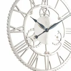 Pacific Lifestyle Shiny Nickel Cog Design Wall Clock 61cm -clocks Sales Store 30803493 alt03