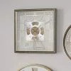 Pacific Lifestyle Antique Gold Wood & Mirror Square Working Cog Wall Clock 60cm