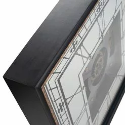 Pacific Lifestyle Antique Gold Wood & Mirror Square Working Cog Wall Clock 60cm -clocks Sales Store 30803497 alt04