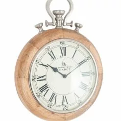 Pacific Lifestyle Nickel & Mango Wood Stopwatch Wall Clock -clocks Sales Store 30804317 alt02